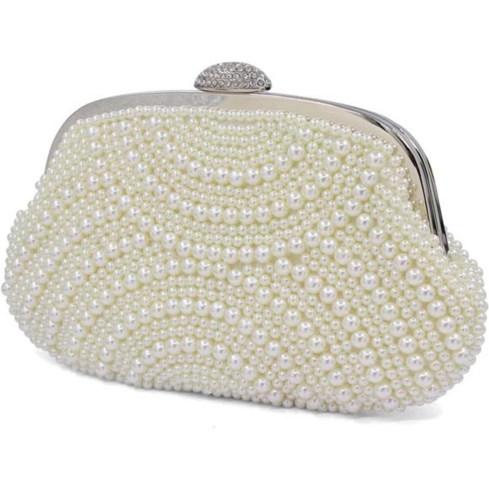 Women Pearl Clutch Bride Bag Purse Wedding Prom Evening Bags Formal